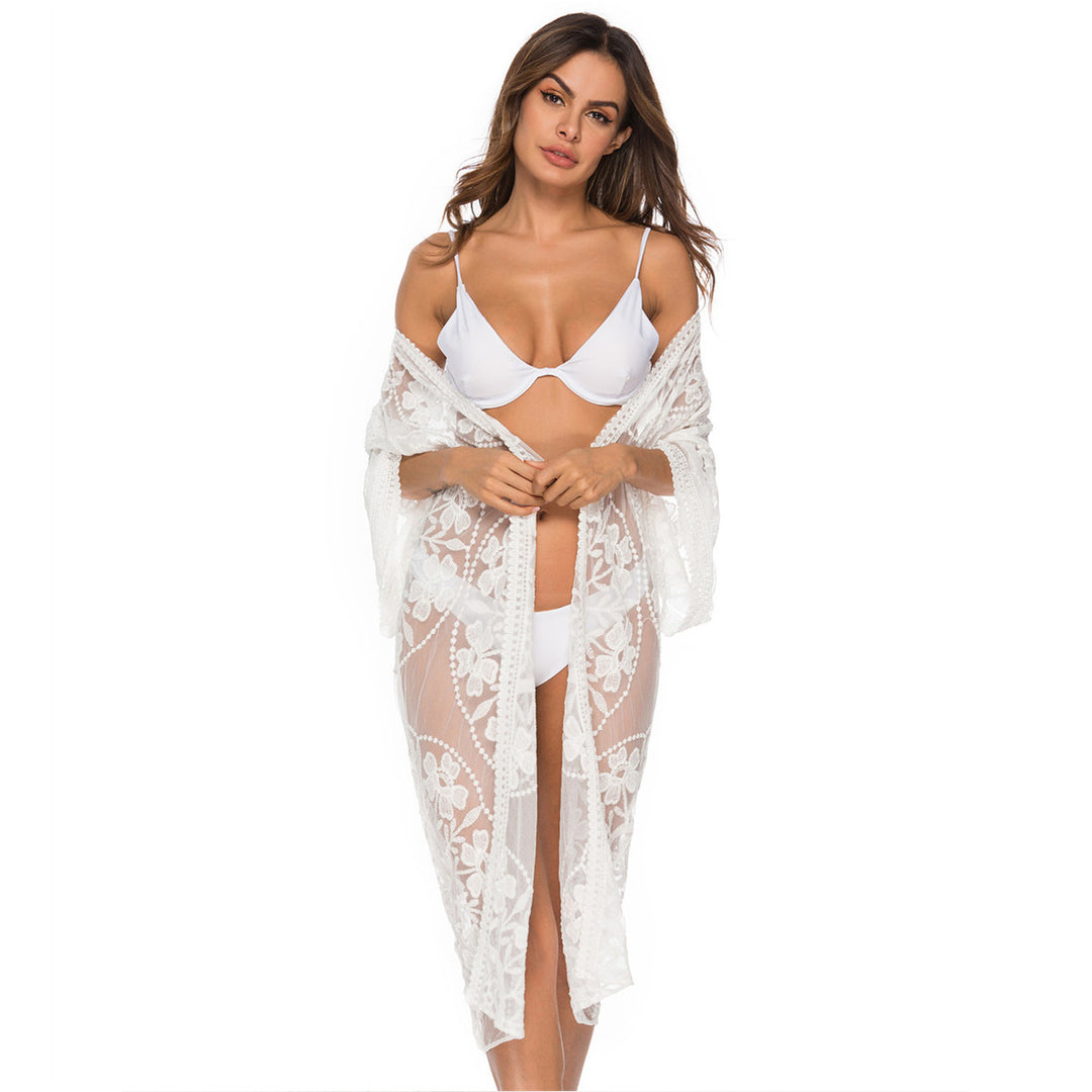 Damen Transparente Häkel-Strandtunika Drune