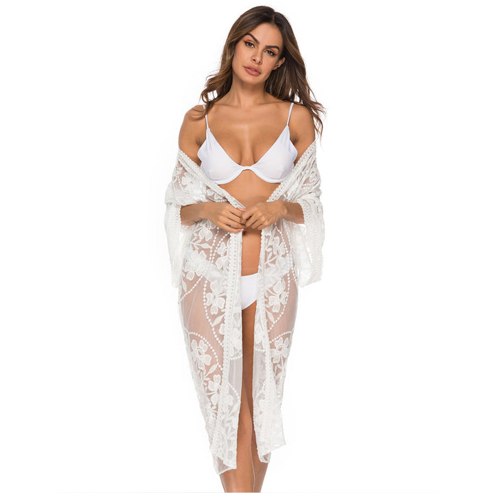 Damen Transparente Häkel-Strandtunika Drune