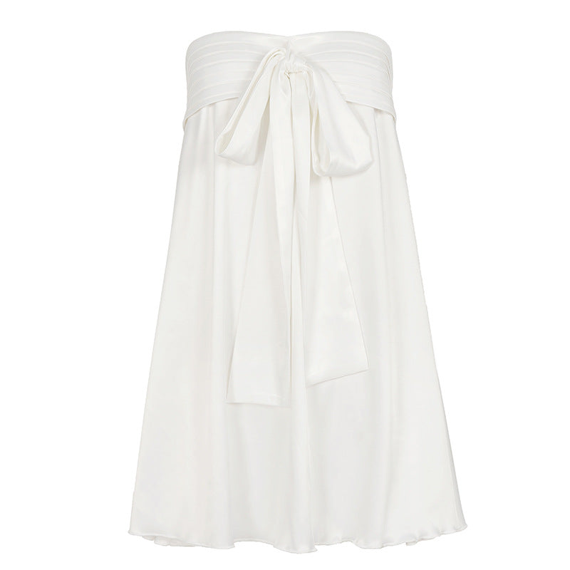 Damen eleganter Midirock mit gesmoktem Bund und losem Schnitt Drune