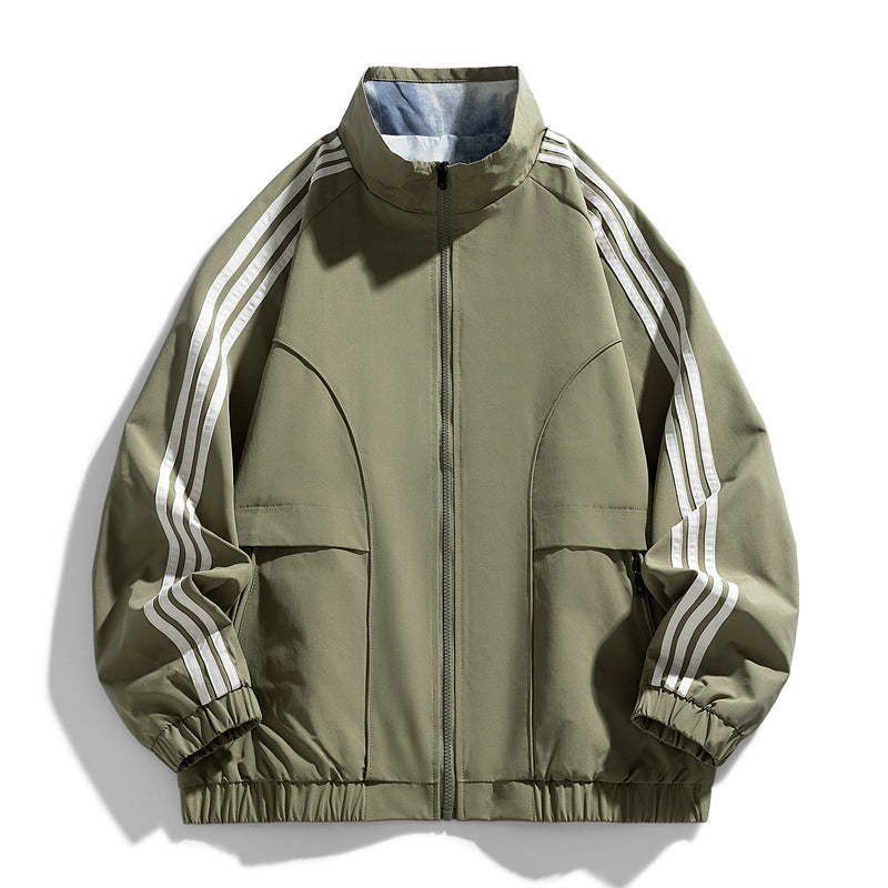 Herren Sportliche Übergangsjacke mit hohem Kragen und Reißverschlusstaschen Drune