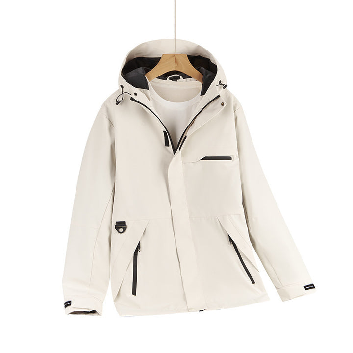 Herren Wasserabweisende Softshell-Kapuzenjacke mit verdeckten Reißverschlüssen und urbanem Schnitt Drune