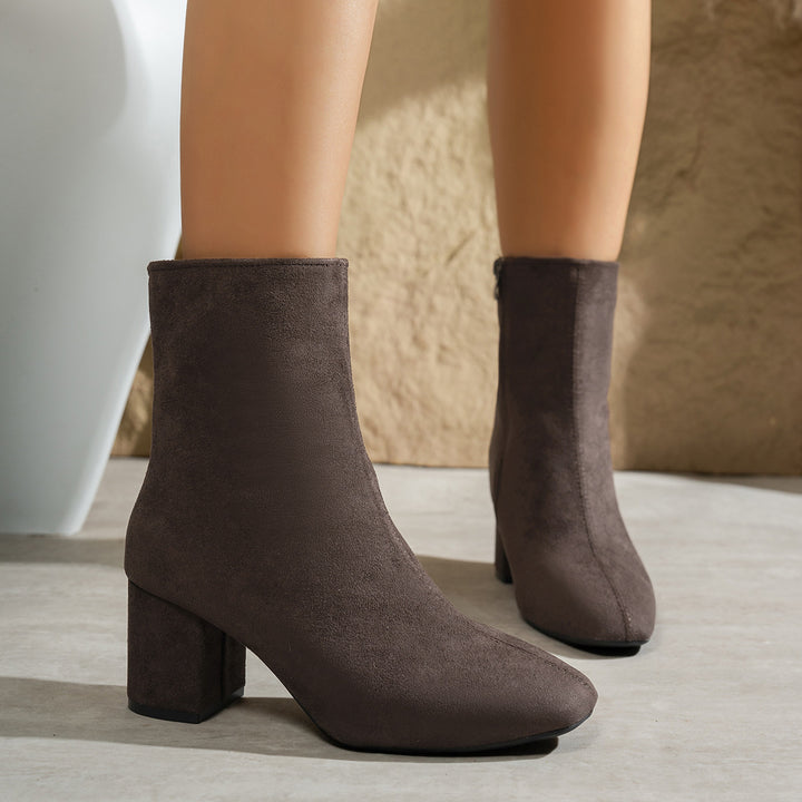 Damen Elegante Hochglanz Overkneestiefel Drune