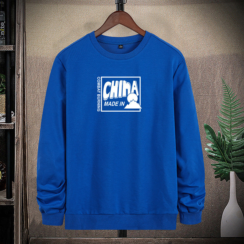 Herren Sweatshirt mit Rundhals und auffälligem Statement-Frontprint Drune
