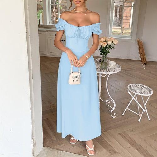 Damen Maxi-Kleid mit charmanten Rüschendetails und schmeichelndem Schnitt Drune