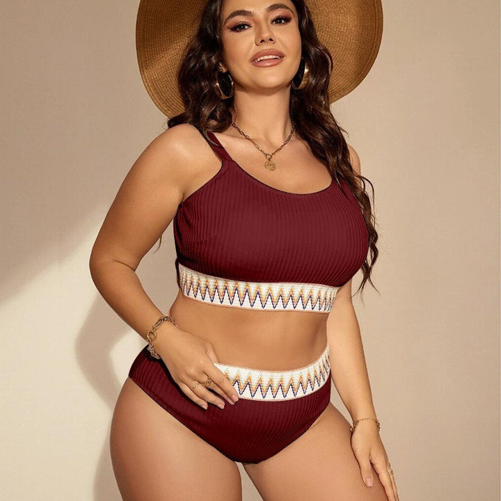Damen Sportliches Bikini-Set mit hoher Taille und elastischem Bund Drune