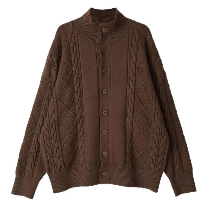 Herren Grobstrickjacke mit Kabelmuster Drune