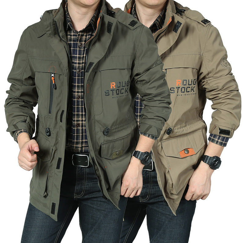 Herren Wetterfeste Outdoorjacke mit verstellbarer Kapuze Drune