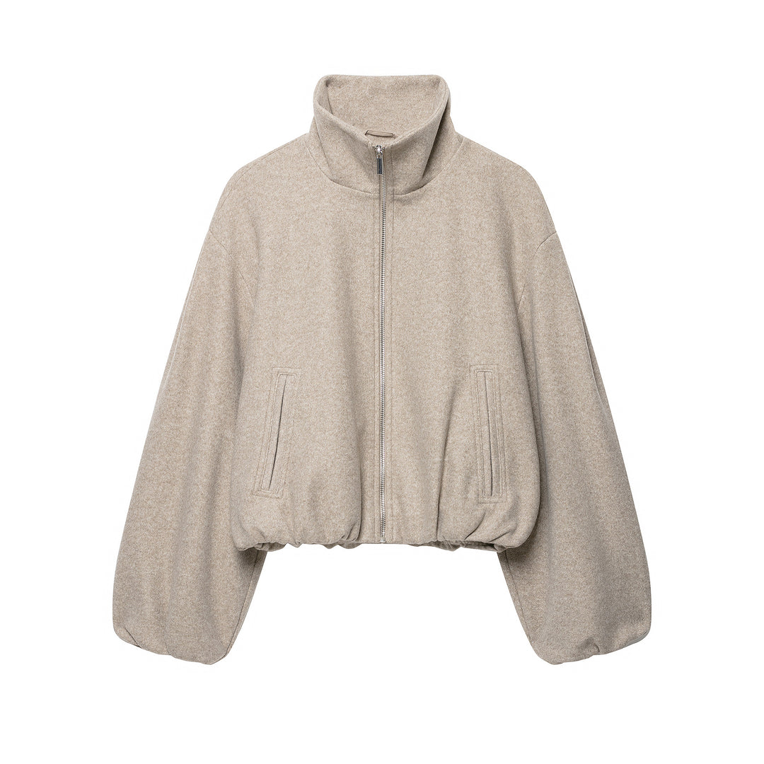 Damen Leichte wattierte Windjacke mit Stehkragen und Polka‑Dot‑Print Drune