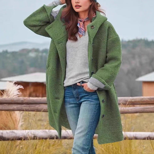 Damen modische Oversize-Wolljacke Drune
