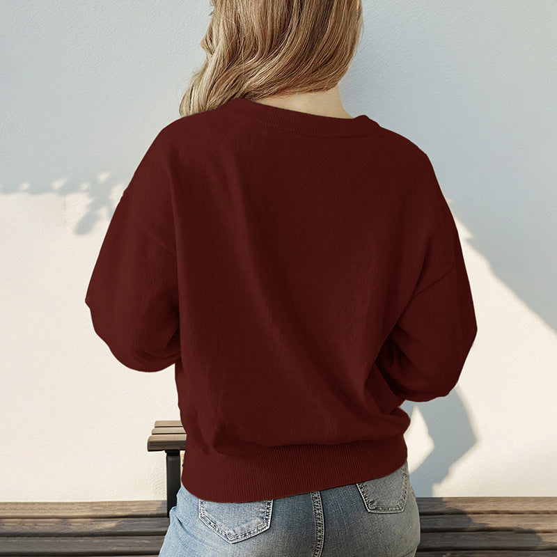 Damen Verspielter Pullover mit Herzmuster Drune
