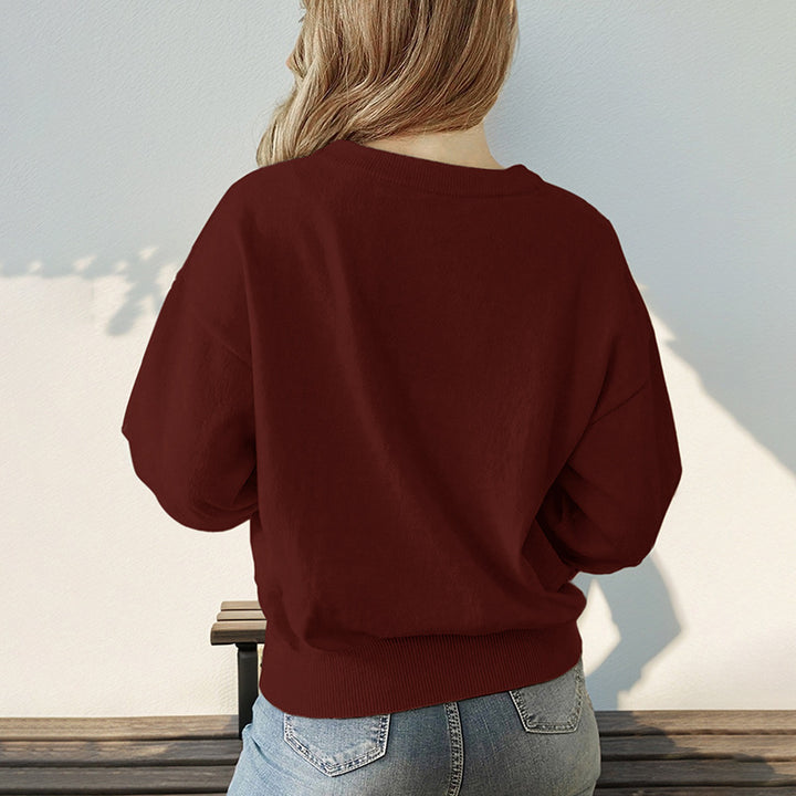 Damen Verspielter Pullover mit Herzmuster Drune