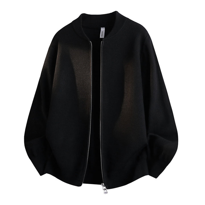 Damen Modische Sweatjacke mit Reißverschluss und Stehkragen Drune