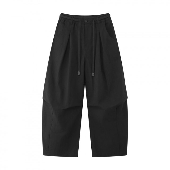 Unisex Weite Lagenhose mit ballonförmiger Silhouette, hoher Leibhöhe und Kordelzug Drune