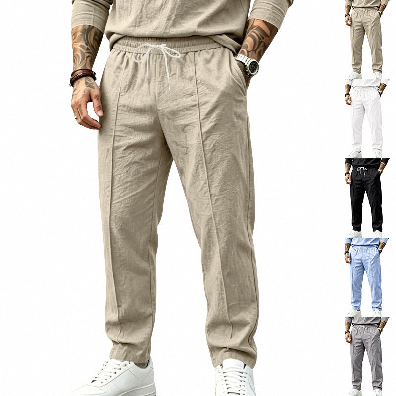 Herren Leichte Tapered-Jogginghose mit Bundfalten, elastischem Tunnelzug und Seitentaschen Drune