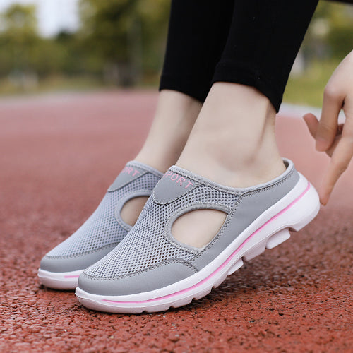 Damen nan atmungsaktive Netzgewebe-Slipper mit ergonomischem Komfortfußbett Drune
