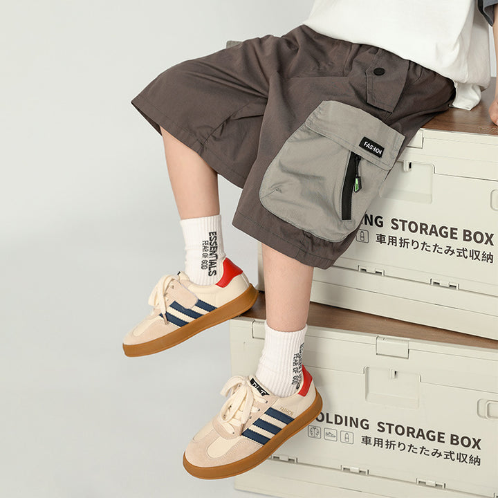 Unisex lässige Capri-Shorts mit funktionalen Taschen Drune
