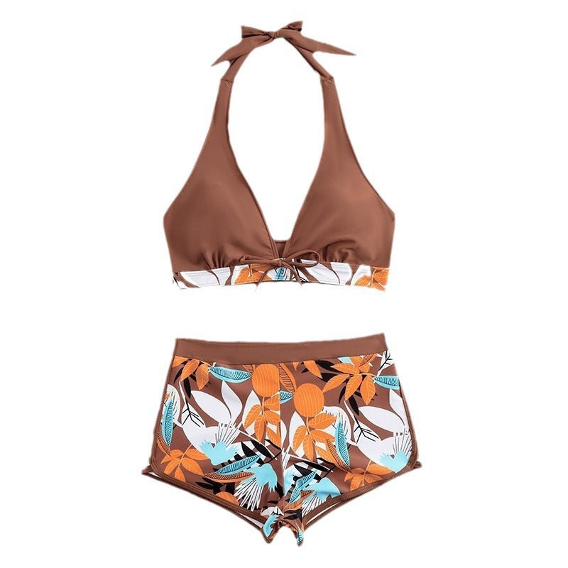 Damen Bikini-Set mit floralem Muster und herausnehmbarem Push-Up-BH Drune
