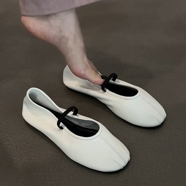 Damen Bequeme Ballerinas mit elastischem Riemen und weichem Innenfutter Drune