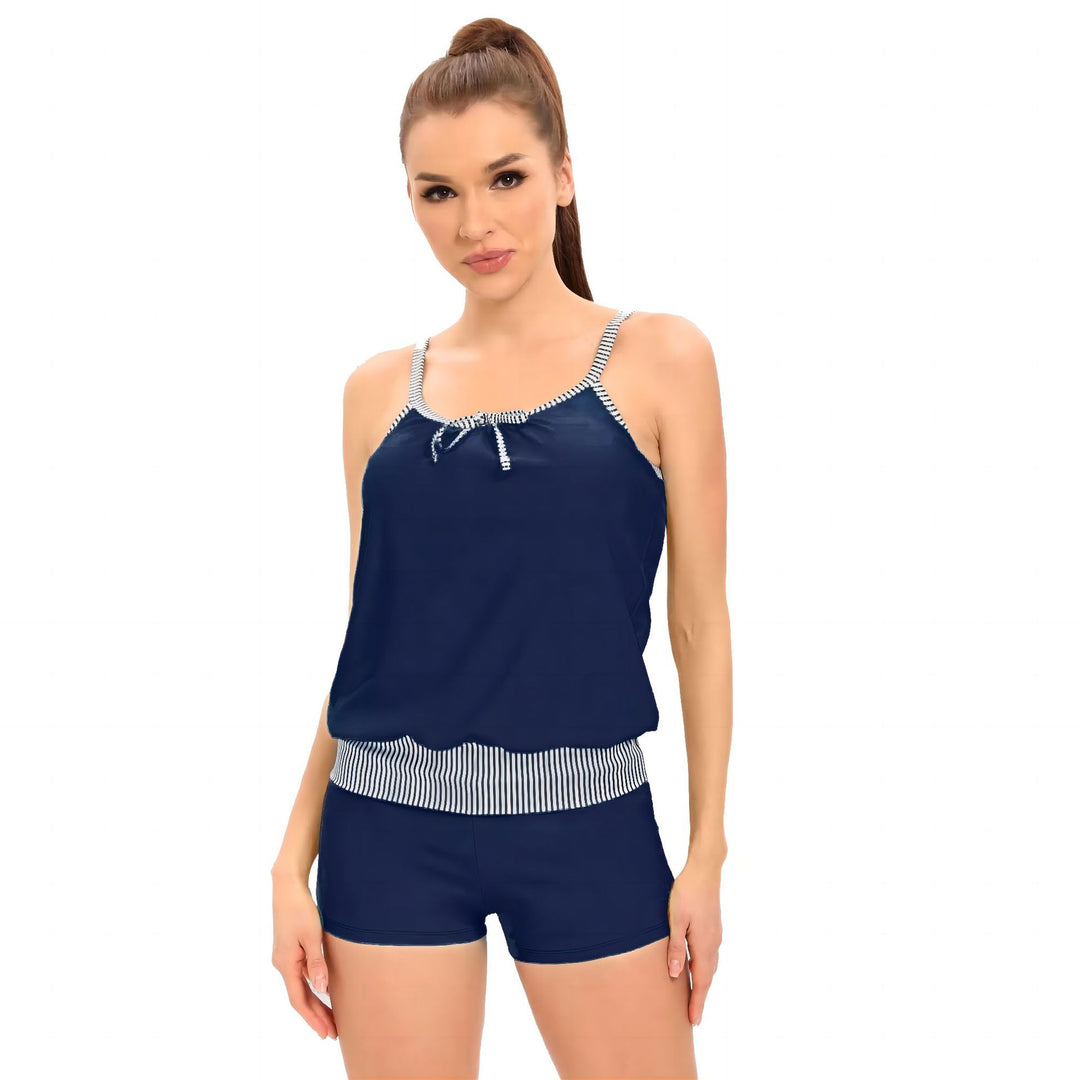 Damen Tankini-Set mit lässigem Oberteil und sportlichen Shorts Drune