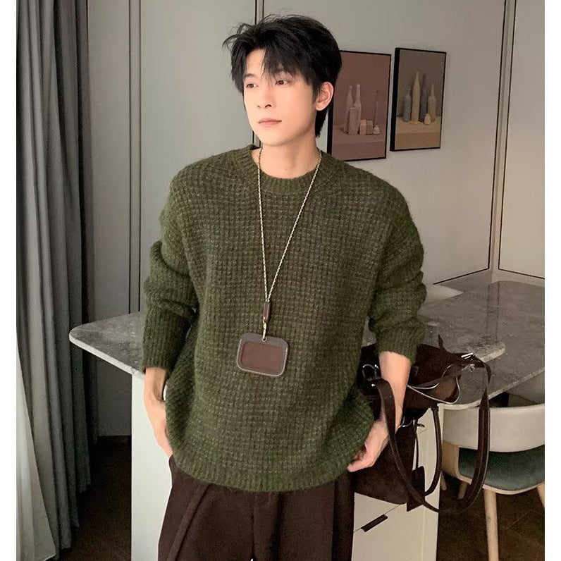 Herren Grobstrickpullover mit lässigem Schnitt und Rundhalsausschnitt Drune