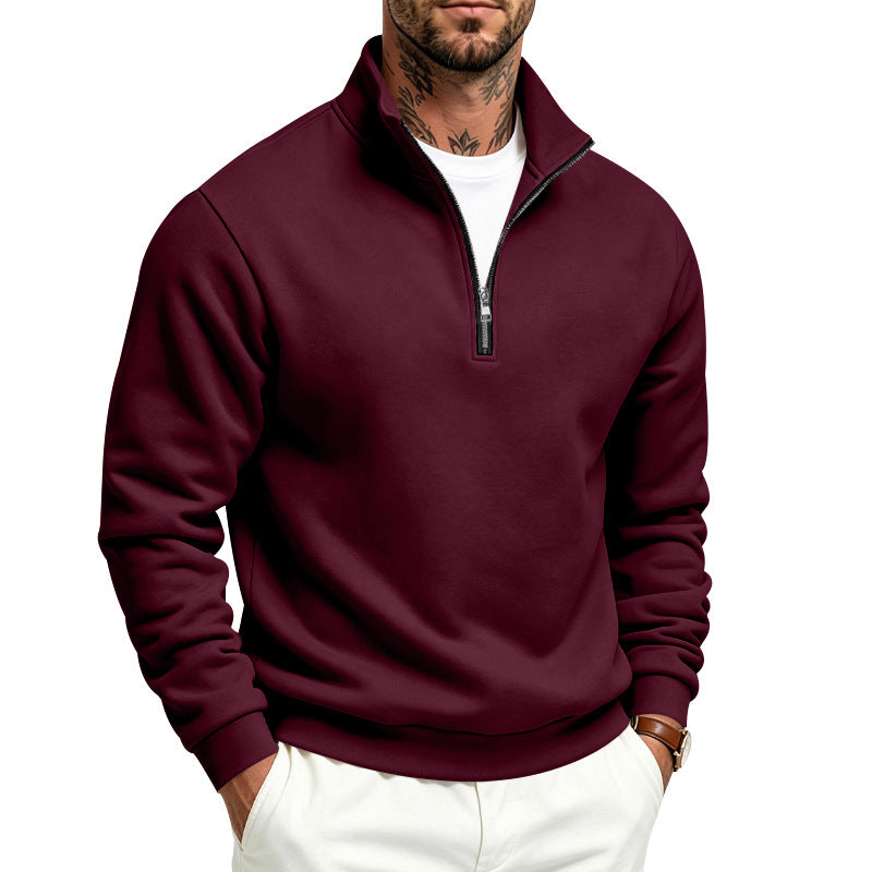 Herren Halbzip-Sweatshirt mit Troyerkragen und weicher Fleece-Innenseite Drune