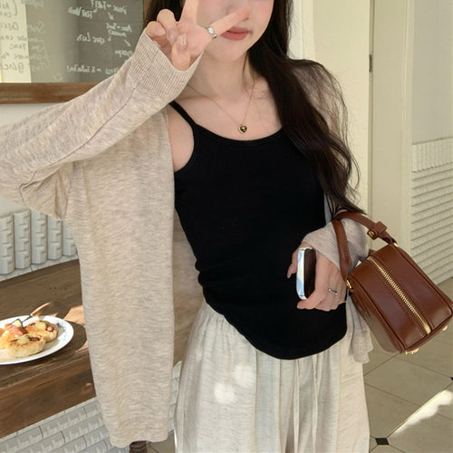 Damen lässiger Strickcardigan mit weitem Schnitt und feinen Details Drune