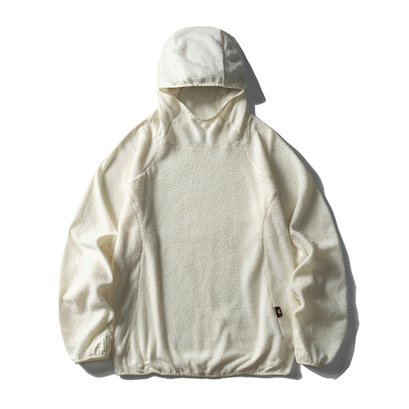 Unisex Fleece-Hoodie im Oversize mit Teddyfleece, hochschließendem Kragen und elastischem Saum Drune