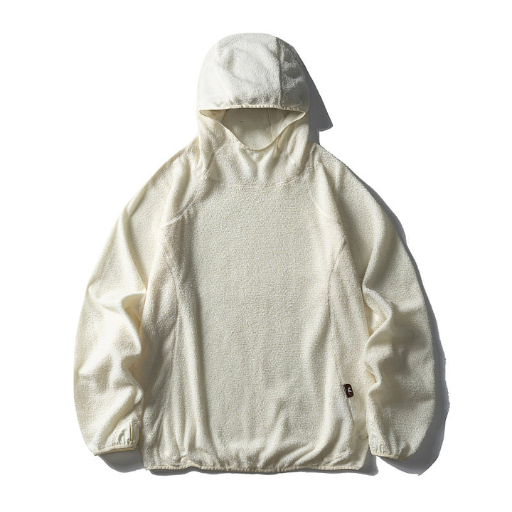 Unisex Fleece-Hoodie im Oversize mit Teddyfleece, hochschließendem Kragen und elastischem Saum Drune