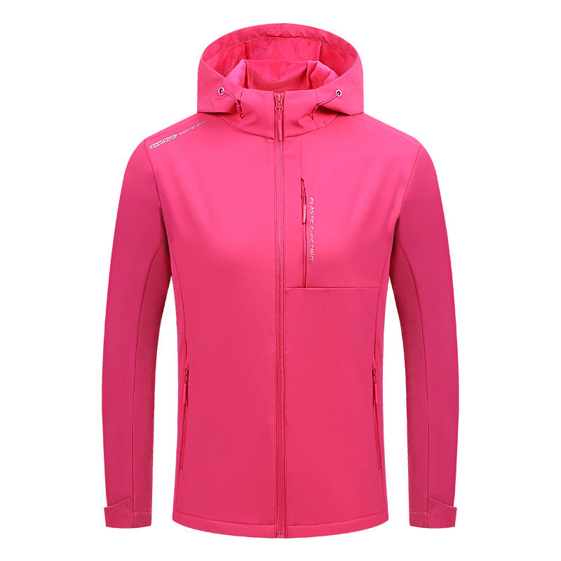 Herren Leichte Softshell-Kapuzenjacke mit elastischem Schnitt, wasserabweisender Membran und Brustreißverschlusstasche Drune