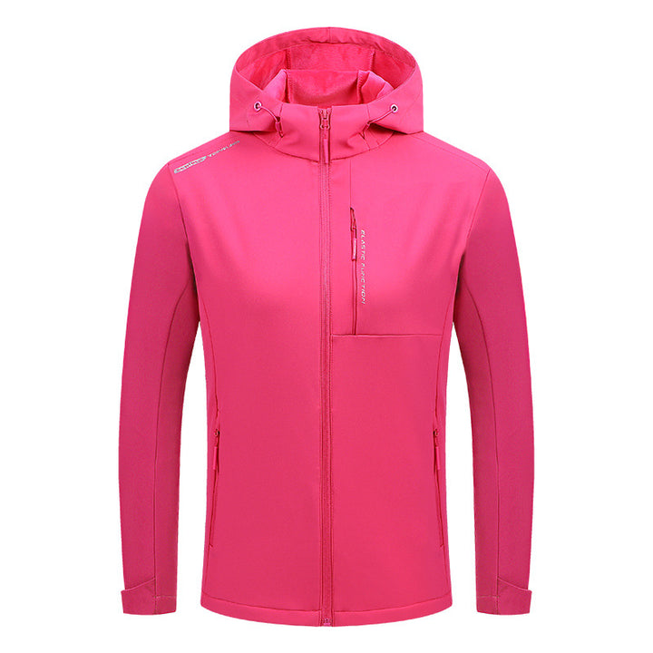 Herren Leichte Softshell-Kapuzenjacke mit elastischem Schnitt, wasserabweisender Membran und Brustreißverschlusstasche Drune