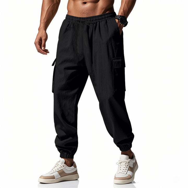 Herren Cargo-Jogginghose mit seitlichen Reißverschlusstaschen und elastischem Bund Drune