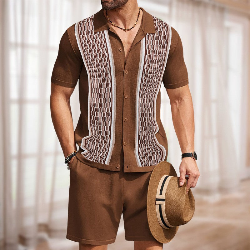 Herren Kurzarmhemd mit strukturiertem Design Drune