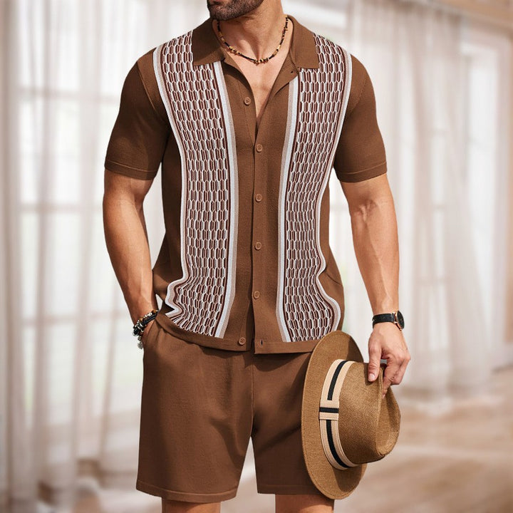 Herren Kurzarmhemd mit strukturiertem Design Drune