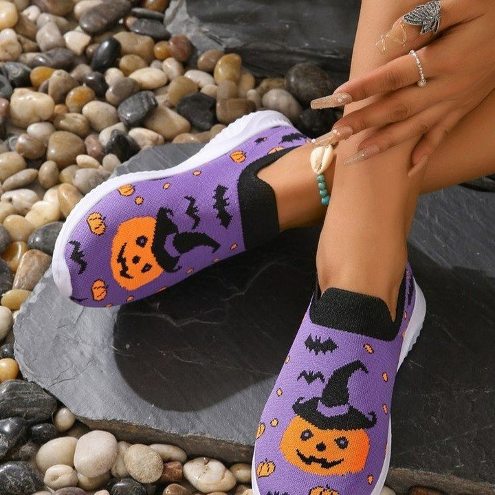 Damen Freizeitschuhe mit Halloween-Motiv und rutschfester Sohle Drune