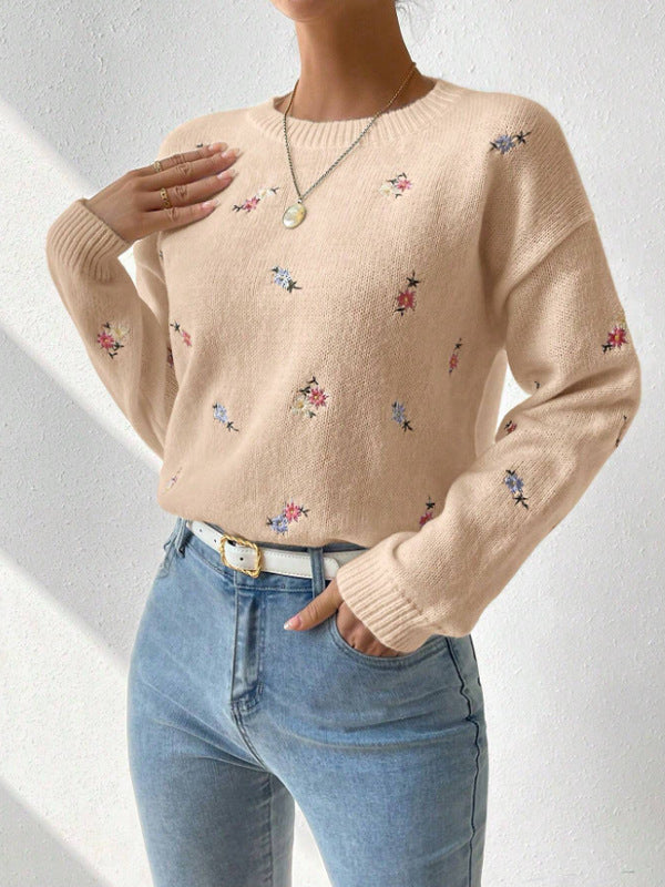 Damen Gemusterter Strickpullover Drune