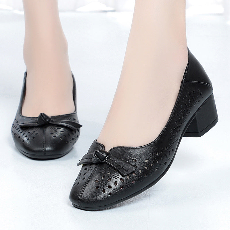 Damen Elegante und luftige Ballerinas mit modischem Lochdesign und komfortablem Absatz Drune
