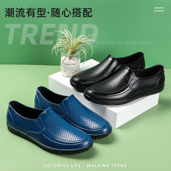 Herren Elegante perforierte Slip-On Halbschuhe mit rutschfester Profilsohle Drune