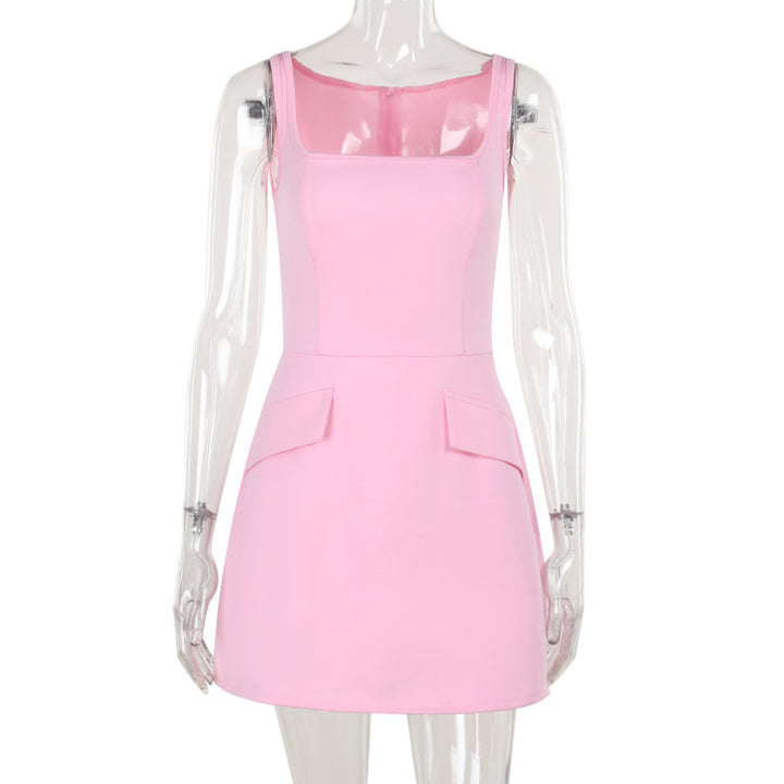 Damen figurbetontes Sommerkleid mit praktischen Taschen Drune