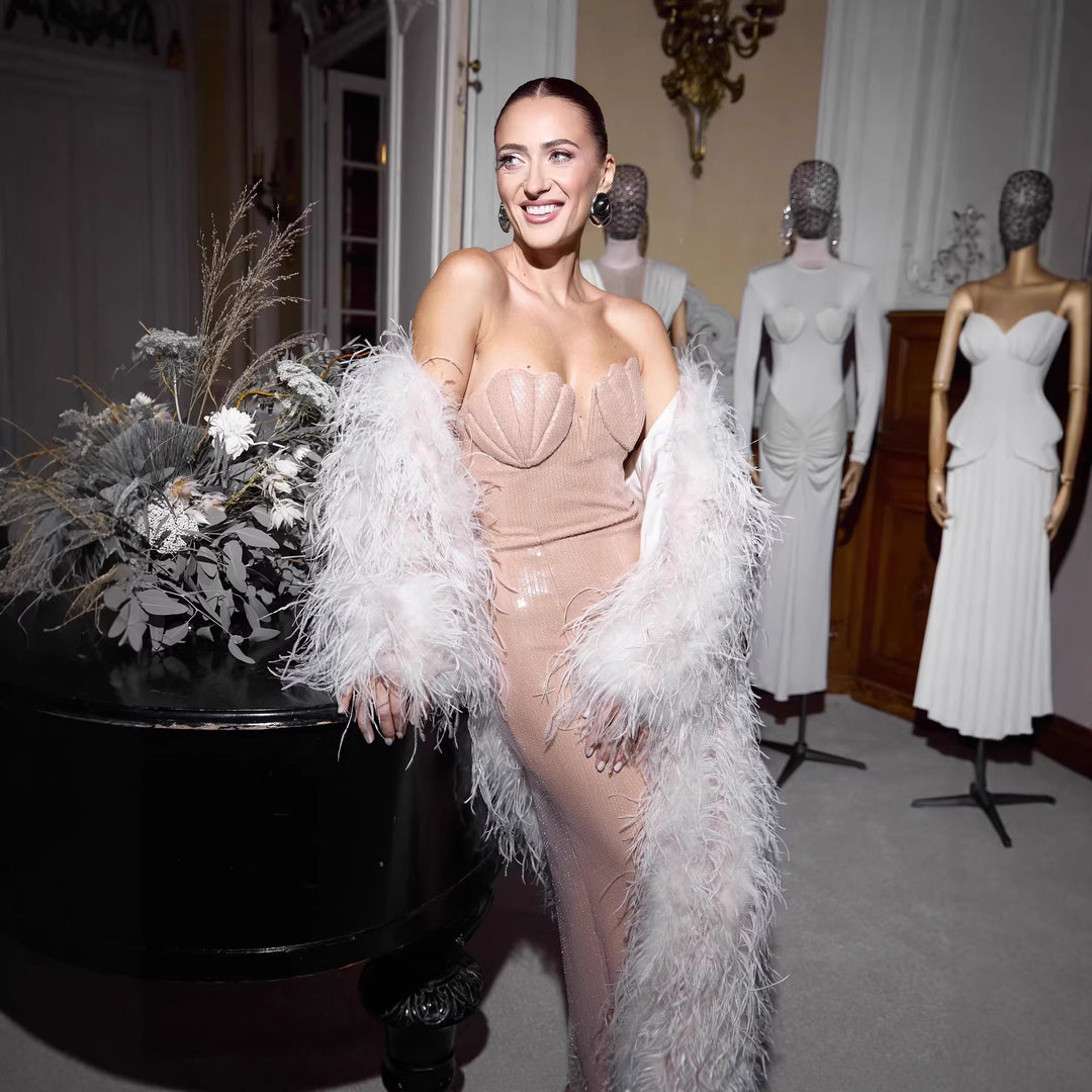 Damen figurbetontes Abendkleid mit herzförmigem Ausschnitt und eleganten Details Drune