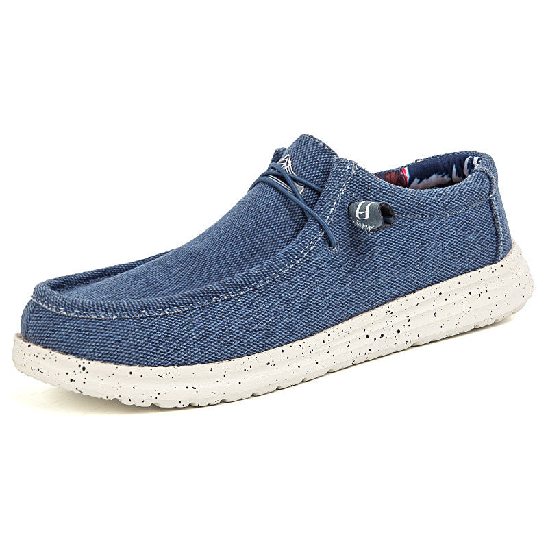 Herren Legerer Canvas-Mokassin-Slipper mit geflochtener Schnürung und gefleckter EVA-Sohle Drune