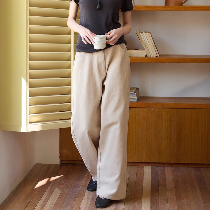 Damen weite Hochbundhose aus hochwertigem Baumwollmix Drune
