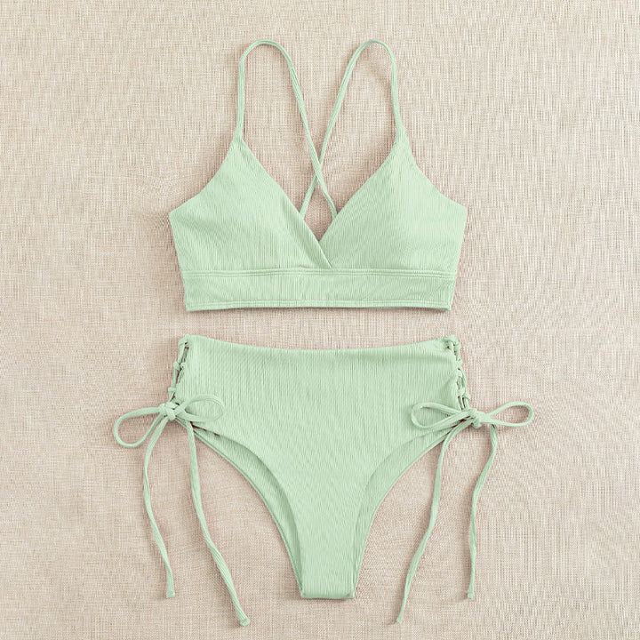 Damen Hochgeschnittener Bikini mit verstellbaren Trägern Drune
