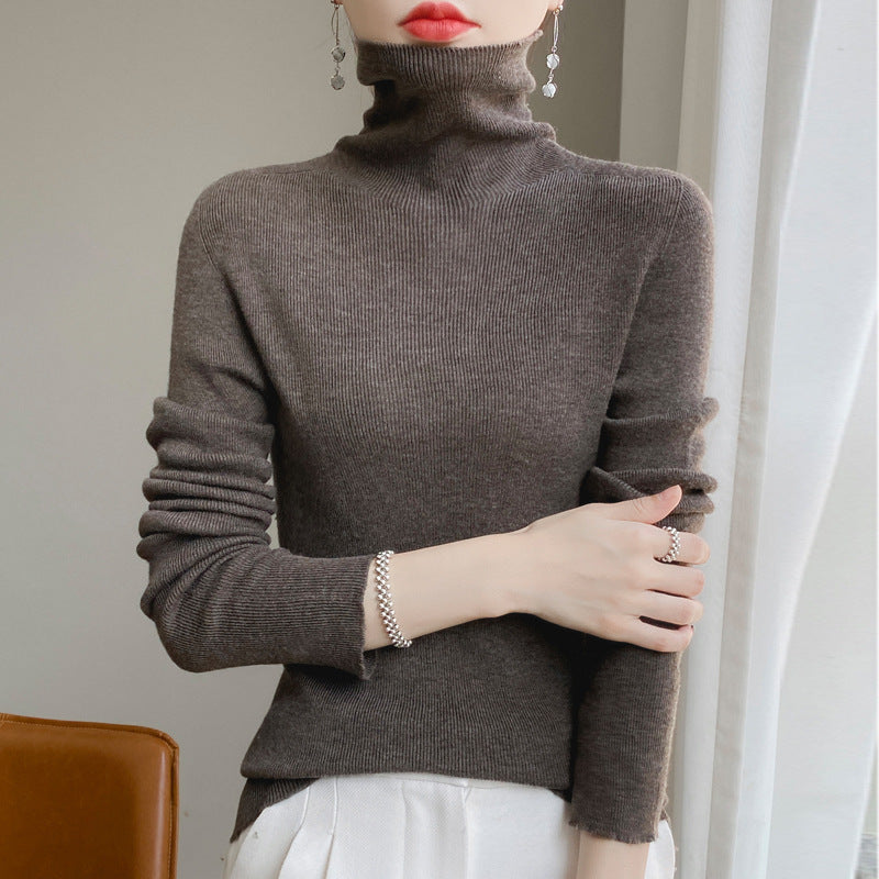 Damen Schmaler Rollkragen-Feinstrickpullover mit elastischer Rippenstruktur und minimalistischer Silhouette Drune