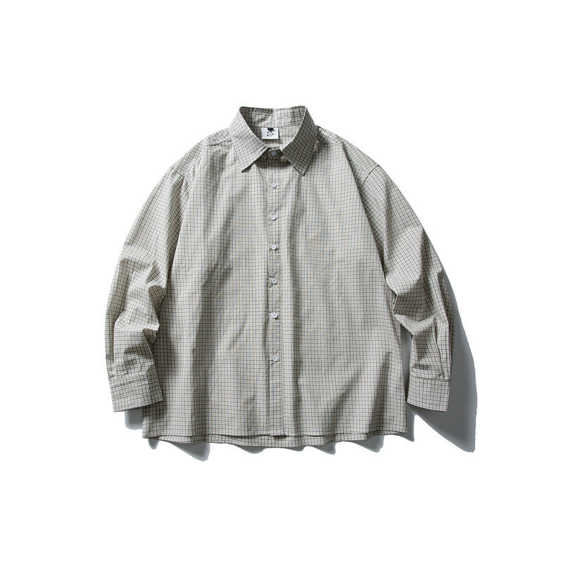 Unisex Boxy-Hemd mit feinem Karo, Kentkragen und entspanntem Oversize-Schnitt Drune