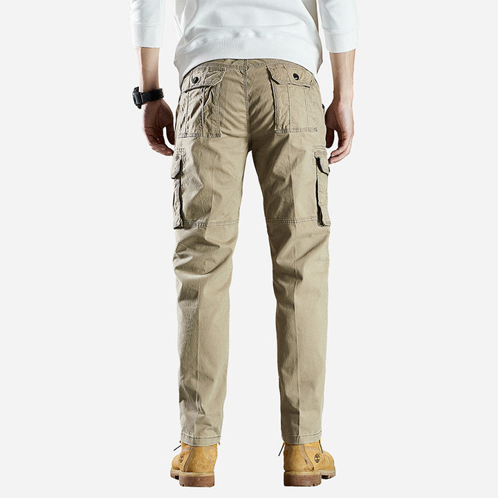 Herren Multifunktionale Canvas‑Cargo‑Hose mit Kniefalten und Mehrfach‑Taschen Drune
