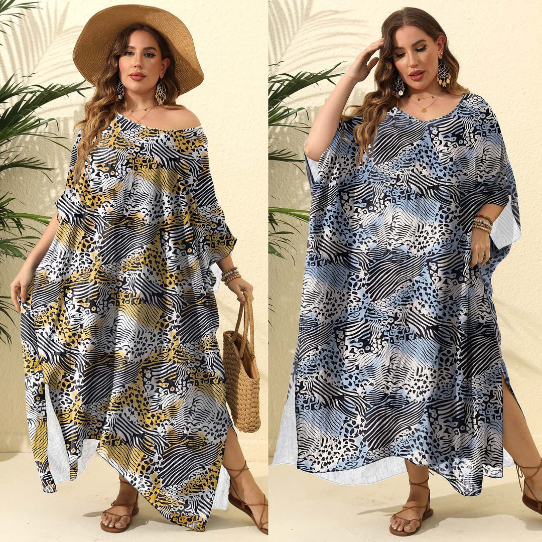 Damen Kaftan mit asymmetrischem Schnitt und tierischem Druck Drune
