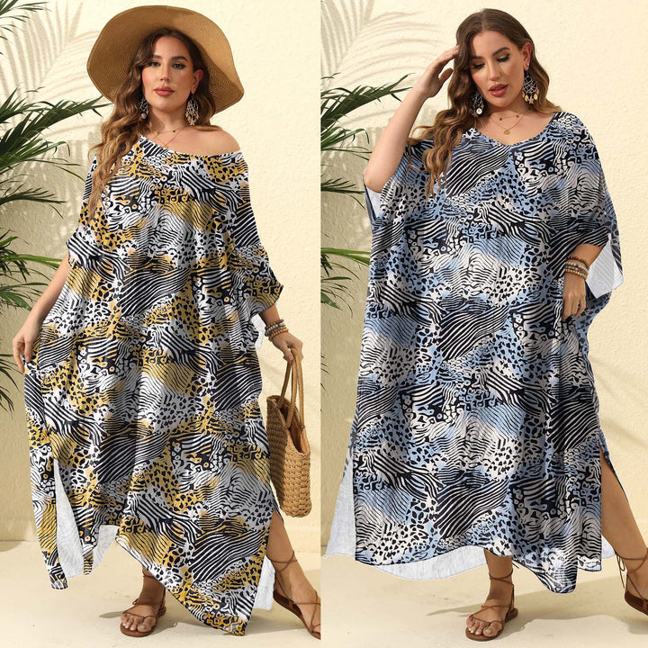 Damen Kaftan mit asymmetrischem Schnitt und tierischem Druck Drune