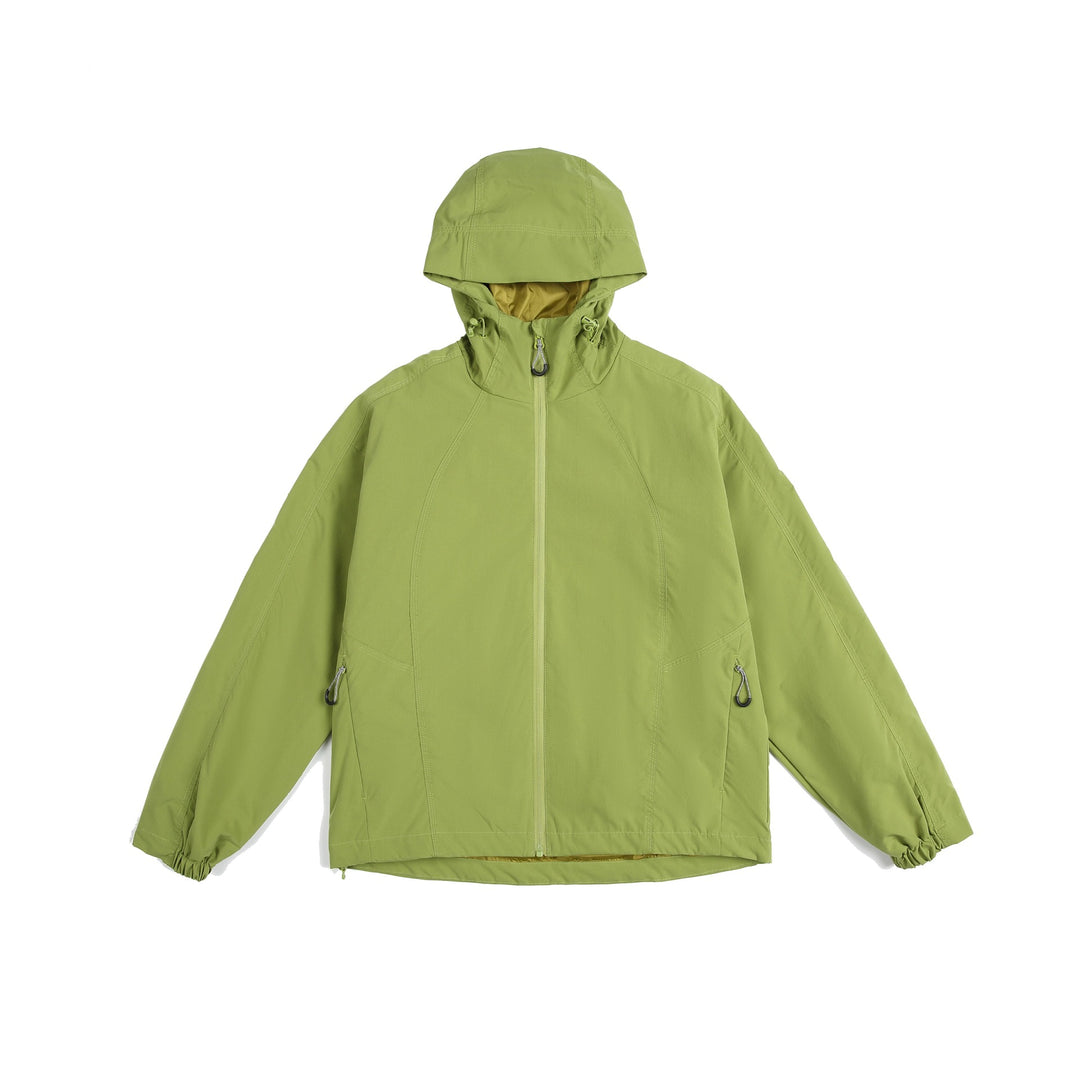 Damen leichte Windjacke mit Kapuze, verstellbarem Saum und wasserabweisender Funktion Drune