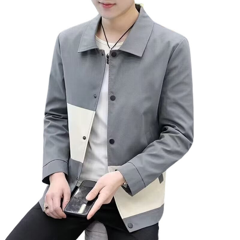 Herren modische Übergangsjacke mit kreativen Farbblock-Design Drune