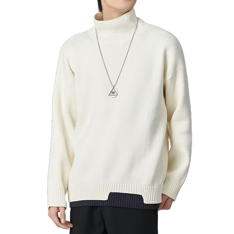 Herren Modischer Rollkragenpullover aus Grobstrick Drune